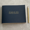 Recycled Leather Guest Book with Fine Classic Font undercoveruk