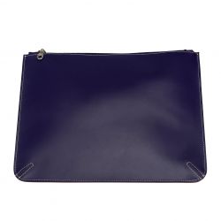Large Leather Detailed Corner Flat Clutch Purse
