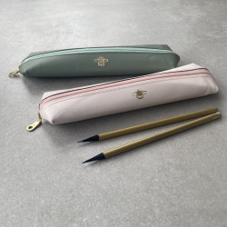 Zipped Pencil Case with Foiled Bee Motif