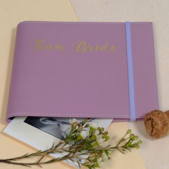 Recycled Leather slip in Photo Holder Team Bride