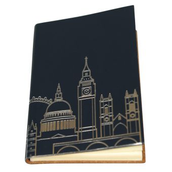 Recycled Leather Pocket Journal with Skyline