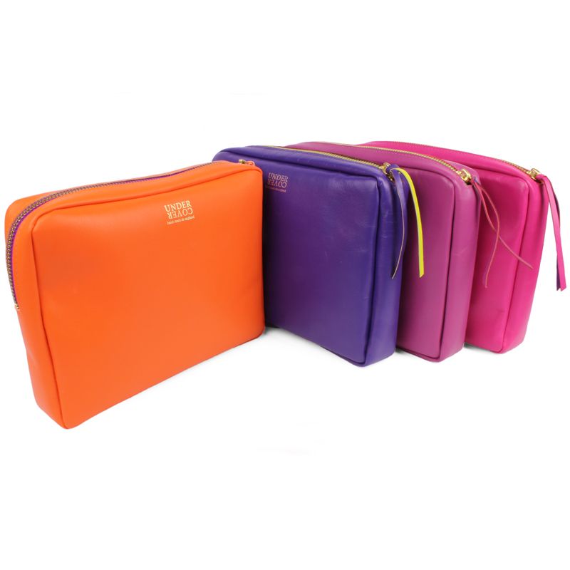 Deep Leather Make Up Bag at Undercover Online; Colourful and tactile luxe leather and recycled ...