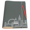 Recycled Leather A4 Refillable Notebook with Skyline