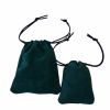 Duo of Petrol Blue Suede Jewellery Pouches
