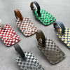 Checkerboard Recycled Leather Luggage Label - BY UNDERCOVER