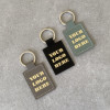 Rectangular Personalised Logo Key Rings: Quantity of 50 Crafted from Recycled Leather