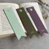 Initialled Recycled Leather Bookmarks with a Charming Garden Watering Can Icon