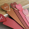 Personalised Recycled Leather Heart Bookmark