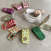 Recycled Leather Checkerboard Cable Tidy