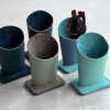 Fine Suede and Recycled Leather Glasses Stand by undercover