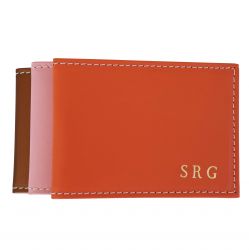 Personalised recycled leather travel card holder