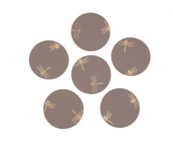 Leather 'Dragonfly' Circular Coaster