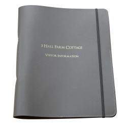 Add your own text - Leather Binder with Pocket