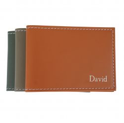 Personalised Named Recycled Leather Travel Card Holder
