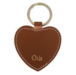 Recycled Leather Heart Keyring