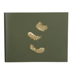 Feathers Recycled Leather Guest Book