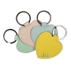 Rainbow Collection Leather Heart Keyring