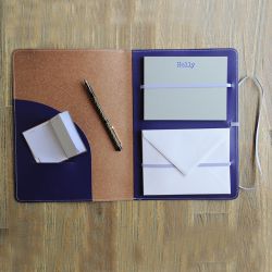 Personalised Recycled Leather Writing Set