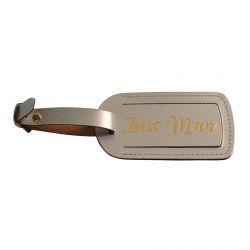 Best man Recycled Leather Luggage Tag
