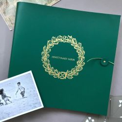 Wreath Leather Photo Album Personalised