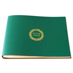 Book of Condolence Memorial Book Recycled Leather with Garland Icon