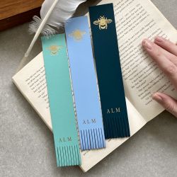 Leather Bookmark - Gold Bee