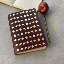 Recycled Leather Journal (A5) with Gold Stars