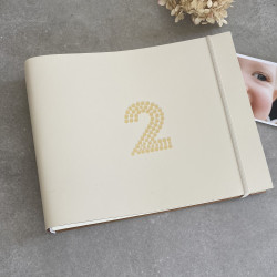 Recycled Leather Milestone Photo Album - choose your number
