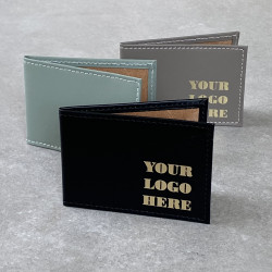 Personalised recycled leather travel card holder