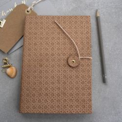 Cane Embossed Raw Leather A5 Notebook