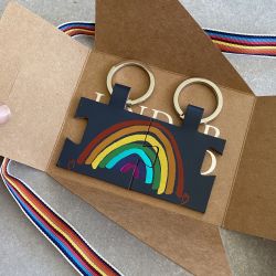 Rainbow Jigsaw Key Fob