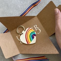 Rainbow Heart Key Ring