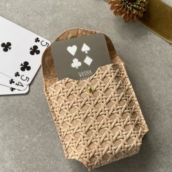 Leather Playing Cards Snap Case With Playing Cards