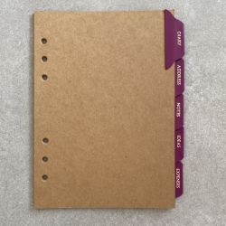 A5 Dividers Personalised (5) Leather Tabs - 6 holes