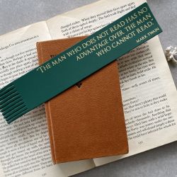 Recycled Leather Bookmark Personalised Quote-Vertical Layout