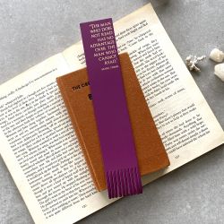 Leather Bookmark Personalised Quote-Horizontal Layout