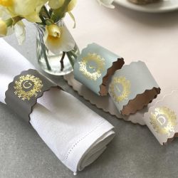 Napkin Rings (4) - Wreath icon with Personalisation