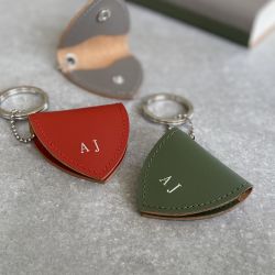 Recycled Leather Plectrum Keeper Keyring