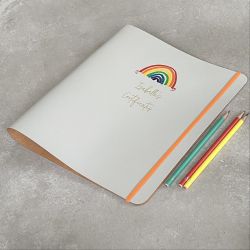 Personalised Certificate Folder with Colourful Rainbow Design