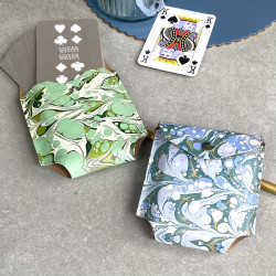 Marble Leather Playing Cards Snap Case With Playing Cards