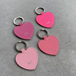 Recycled Leather Heart Keyring