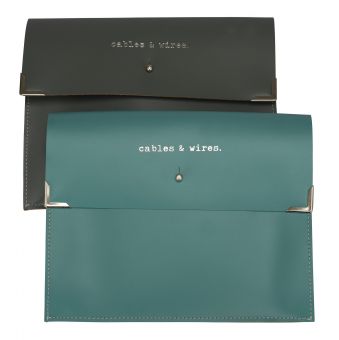 Flat Leather Cables & Wires Bag