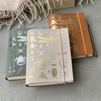 Recycled Leather 'Bugs' A5 Journal