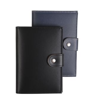 Recycled Leather Passport Holder Snap Closure 