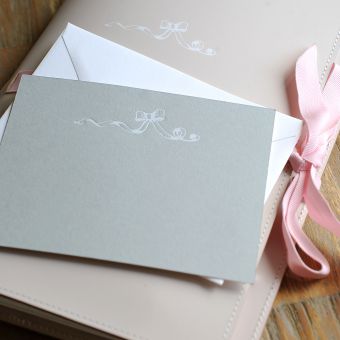 Romantic Leather Writing Set with Ribboned Bow Detail