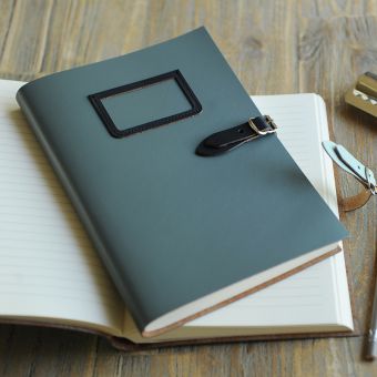 Recycled Leather Notebook with Retro Detail