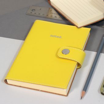Recycled Leather midi 'noted' Snap Journal