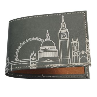 London Skyline Recycled Leather Travel Card Holder