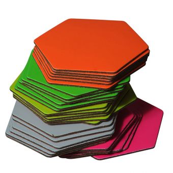 Recycled Leather Hexagonal Colourful Coaster