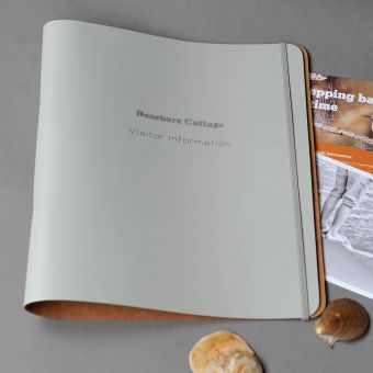 Personalised  A4 Leather Ring Binder - For Visitor Information